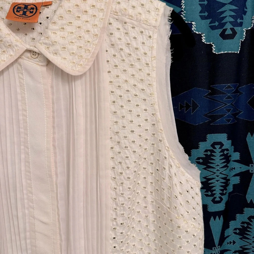 Tory Burch White Sleeveless Blouse - Picture 4 of 14